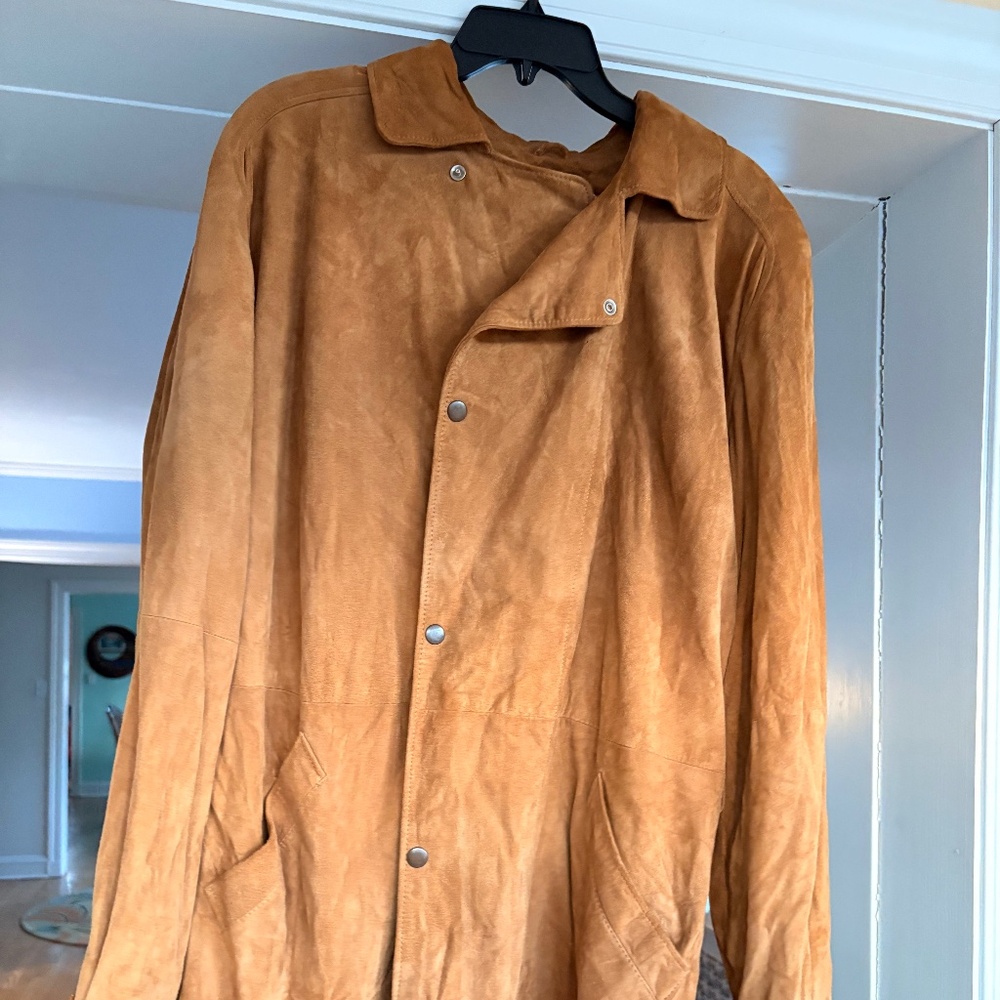 Beged-Or Brown Suede Mid-Length Coat Size 44/US 10